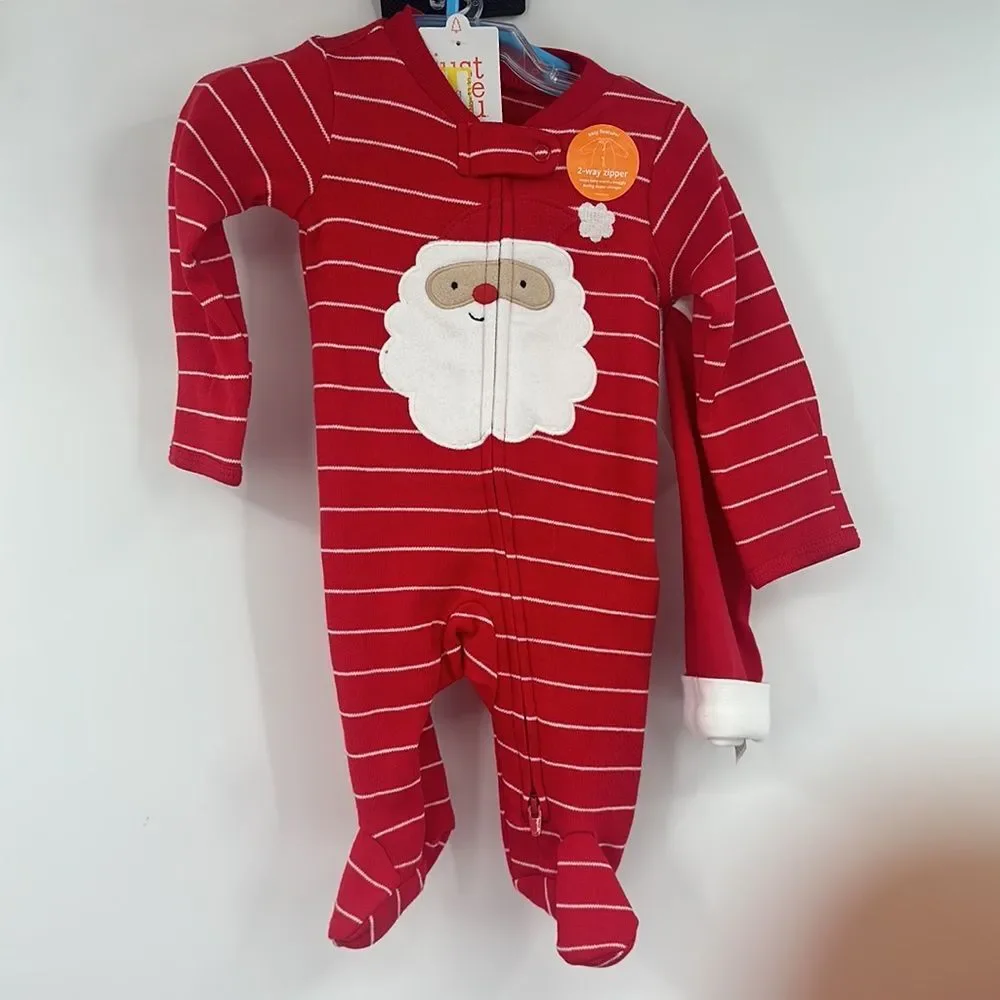 Just One‎ You by CARTERS (2) Outfit Bundle Sz Newborn Santa Sleeper/Snowman 2pc